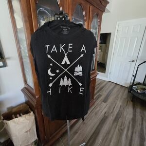 Black Graphic Tee with Outdoor Theme Take A Hike